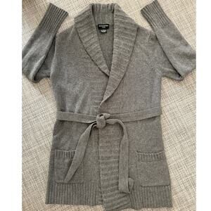 SUTTON STUDIO Shawl Collar Longline Wrap Tie Closure Chunky Cardigan Sweater M